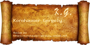 Kornhauser Gergely névjegykártya